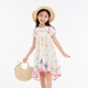 EP YAYING children's clothing 2026 spring new fake two-piece short-sleeved large skirt casual dress for girls, pink 120