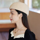Lan Shimeng wears LACE MONDE retro elegant bow wool beret women's autumn and winter fashion fishnet beret fashion hat wholesale customization black M adult one size fits all (adjustable 56-58c)