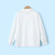 Montagut girls sweet and cute embroidered love pure cotton white shirt spring new medium and large children's doll collar long-sleeved shirt