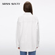 MISS SIXTY2026 spring new long-sleeved denim shirt for women cotton and linen simple white pocket casual commuting white XS