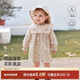 Babylove baby girl dress spring and autumn pure cotton infant and young children going out with a western style sweet floral skirt flower gardenia mange