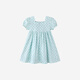 Ying's children's dress girls summer short-sleeved dress daily casual small skirt cute and comfortable square neck skirt Qingshui Yuzhu 90 cm