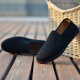 Weizhi traditional old Beijing cloth shoes men's winter plus velvet lazy slip-ons WZ1016 black 43