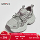 SANFU women's sports shoes spring fashionable sports texture stitching mesh round toe dad shoes women's shoes 852274 purple 35
