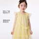 Xiaoyinman Inman children's clothing girls pure cotton dress breathable 26 summer children's small flying sleeve mesh A-line skirt yellow 105