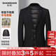 SHANSHAN Shanshan Men's Plush Suit with Wool Jacket Business Casual Versatile Warm 90 Duck Down Woolen Suit Jacket Black 56/195