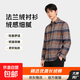Skin-friendly and warm, autumn and winter velvet men and women's casual flannel plaid long-sleeved shirt, comfortable, skin-friendly and warm, orange and blue BA185A274AH L