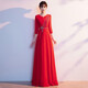 Han Yukui adult chorus dress women's long elegant choir performance clothing solo singer temperament host evening dress spring red L