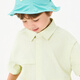Papa summer children's shirt for boys and girls, two-piece fake short-sleeved tops, cool, moisture-absorbing and quick-drying, light yellow 110