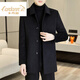 CARDANRO luxury brand high-end men's wool coat 2026 mid-length spring and autumn business casual fashion windbreaker black XL 180