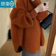 Xia Dian Suding Queen (SE.PSTP) pumpkin orange lazy style raccoon velvet mid-length sweater for women autumn and winter new loose-feeling pullover sweater orange M recommended 95-110 Jin Jin equals 0.5 kg