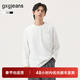 Gxgjeans men's wear thick brushed pocket design loose round neck long sleeve T-shirt for men 25 autumn and winter hot sale white spring and autumn style L (175)