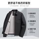 SHANSHAN Men's Stand Collar Jacket 2026 Spring New Business Casual Fashion Versatile Top Long Sleeve Three-dimensional Jacket Black XL /180