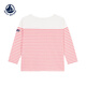 PETIT BATEAU 2026 spring and summer new product French Petitbateau small sailboat children's clothing children's long-sleeved T-shirt A0FR7 orange/white one size 110cm