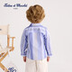 TARTINE ET CHOCOLAT French Chocolate Children's Clothing 26 Summer New Boys Striped Lapel Shirt Blue 120/5A One Size
