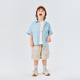 Papa climbing summer children's shirt boys embroidered denim top cool sun protection cute and versatile light blue 130