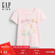GAP (GAP) 2026 spring new children's fun printed round neck short-sleeved T-shirt children's tops US version 870981