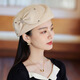 Lan Shimeng wears LACE MONDE retro elegant bow wool beret women's autumn and winter fashion fishnet beret fashion hat wholesale customization black M adult one size fits all (adjustable 56-58c)