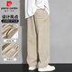 Pierre Cardin jeans men's spring fashion brand loose casual overalls men's American wide-leg long pants khaki M
