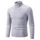 Turtleneck men's sweater autumn and winter Korean version slim fit thickened warm sweater long collar knitted bottoming shirt trendy black XL
