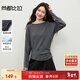 Shandubila Fashionable Wear Sweater Women's Winter Irregular Hem Round Neck Sweater Loose Warm Thick Top