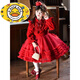 HAL.DUCK Girls' Velvet Princess Dress Winter Clothes 2025 New Children's Red New Year's Dress Girls' Mesh Puff Skirt Red 100 cm