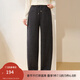 Xianlixiu comfortable warm velvet pants plus size women's simple straight pants fat mm2025 winter new style 4974 dark gray L