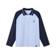 Piggy Tony rice paper quick-drying polo shirt, boy's T-shirt, children's long-sleeved T-shirt, fat children's clothing, plus fat, school uniform, sports spring, sports long-sleeved polo blue, one size fits all, 140cm, suitable for 130-145 height, 70-90Jin Jin equals 0.5 kg