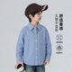 YOUYOUTONGHUA Spring and Autumn Children's Shirt Striped Long-Sleeved Cotton 2026 Boys' Shirts Casual and Western Style Big Children's Tops Trendy Blue Don't be too big. If you are too fat, you can go up one size 160
