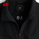 H&M Men's Jacket Spring New Stand Collar Slightly Loose Jacket Outdoor Windproof and Hydrophobic Overshirt 1326422 Black XS 165/84