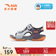 ANTA Children's Sandals Boys' Shoes 2025 Spring New Outdoor Velcro Anti-Slip Open-Toe Beach Shoes Frost Tower Gray/Whistle Purple/Anta White-1 29