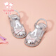 Fuluo Mi Girls Toddler Shoes Summer Sweet and Fashionable Princess Shoes Children's Baotou Breathable Baby Sandals Silver 25