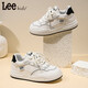 Lee children's shoes, spring children's white shoes, versatile casual shoes, girls' sneakers, boys' moral training running shoes, beige 26, recommended foot length 165mm