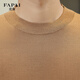 FAPAI FAPAI machine washable pure wool short-sleeved wool sweater men's thin worsted T-shirt round neck sweater golden brown camel 50
