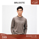 Brloote sweater men's letter warm casual cardigan bottoming round neck long-sleeved sweater men's camel 175/96A