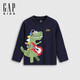 Gap Boys' Autumn Cotton Cartoon Print Loose Long-Sleeved T-Shirt Children's Top 804550