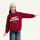 Kuaiyu children's sweatshirt 2026 new winter wear plaid plus velvet warm medium and large children half turtleneck thickened children's top burgundy 150
