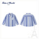 TARTINE ET CHOCOLAT French Chocolate Children's Clothing 26 Summer New Boys Striped Lapel Shirt Blue 120/5A One Size