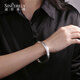 Shengshi Qiyuan platinum bracelet for women pt950 platinum bracelet platinum semi-solid ring new starlight sparkling bracelet inner diameter 58mm weight 33-34 grams face width about 10.9mm