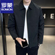 ROMON Men's Jacket Spring and Autumn Business Casual Solid Color Lapel Jacket Short 2026 New Style Slim Clothes Gray One Size 115Jin Jin is equal to within 0.5 kg