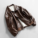 Men's Spring and Autumn Lapel Leather Jacket Youth Outdoor Sports and Leisure Versatile Leather Jacket New Windproof Leather Jacket Brown 2630 L Recommended 125-150Jin Jin equals 0.5 kg