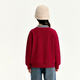 Kuaiyu children's sweatshirt 2026 new winter wear plaid plus velvet warm medium and large children half turtleneck thickened children's top burgundy 150