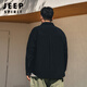 JEEP SPIRIT Large Size Men's Thin Work Shirt Jacket 2026 Spring and Autumn Fat Man Plus Fat Enlarged American Coach Jacket Black Covers Flesh + Looks Slim 3XL 200-220Jin Jin is equal to 0.5 kg