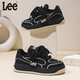Lee new children's shoes, convenient Velcro, breathable and comfortable color-blocking sneakers, versatile soft-soled shoes for boys and girls, black 28, recommended foot length 169.5mm