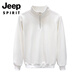 JEEP SPIRIT Jeep Large Size 300Jin Jin is equal to 0.5kg Daily wear half-high zipper collar sweatshirt men's trendy brand ins jacket spring and autumn top Black - Thin M 80-115Jin Jin is equal to 0.5kg