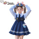 Ultraman Girls Zootopia Rabbit Police Officer Lolita Princess Dress 2026 Spring and Autumn New Girl Judy Dress Blue (Free Tie) 90 cm