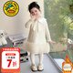G.duck little yellow duck children's clothing girls dress winter suit one-year-old baby girl clothes plus velvet gold style children's skirt off-white 120 recommended 5~6 years old 110-120cm cm