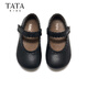 TATA Dream Series Girls Princess Shoes 2026 Spring New Black Small Leather Shoes Soft Sole British Style Performance Shoes TT6137 Black 27