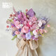 Wisteria rose eternal bouquet emperor flower Austin eternal rose real flower dried flower high-end home flower arrangement gift medium bouquet fan-shaped single side 35cm wide all immortal flowers