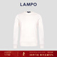 Blue Leopard (LAMPO) 24AW new product Oriental simple luxury style high count silk cashmere blended round neck pullover sweater, skin-friendly and warm, white M (46)
